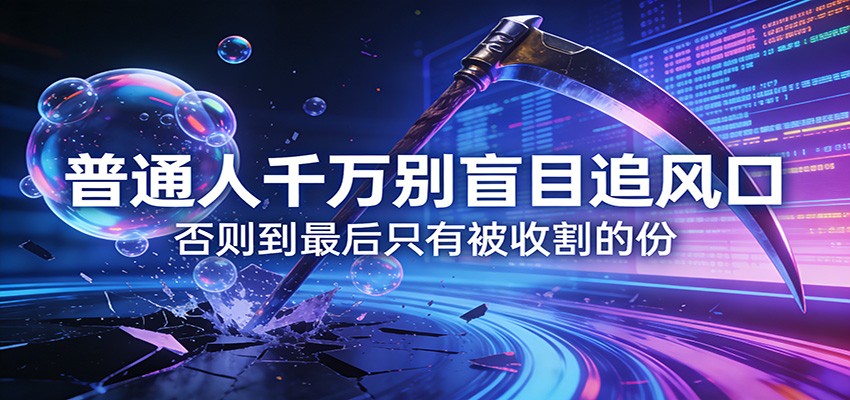 付费文章《通人千万别盲目追风口》否则到最后只有被收割的份-点子口袋网