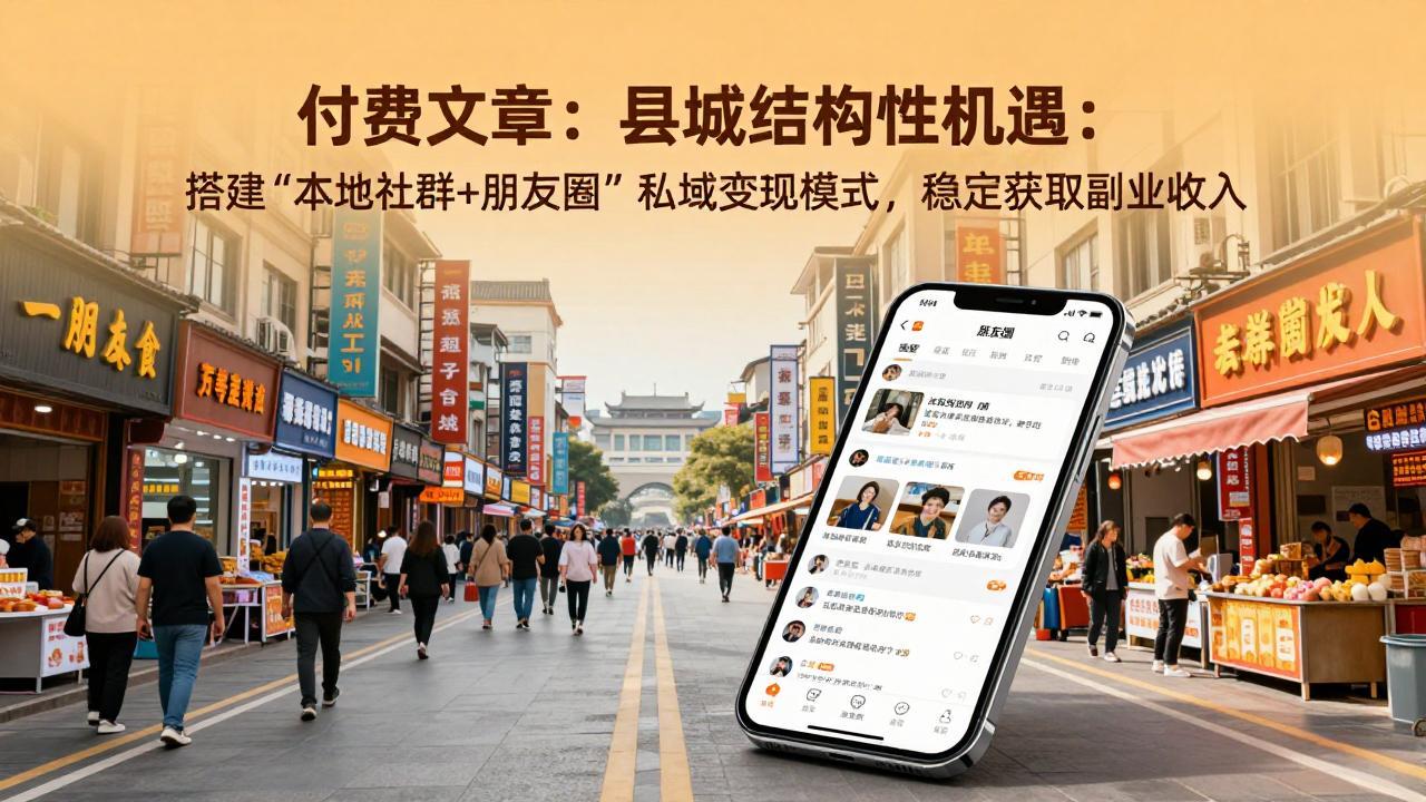 付费文章：县城结构性机遇：搭建“本地社群+朋友圈”私域变现模式，稳定获取副业收入-点子口袋网