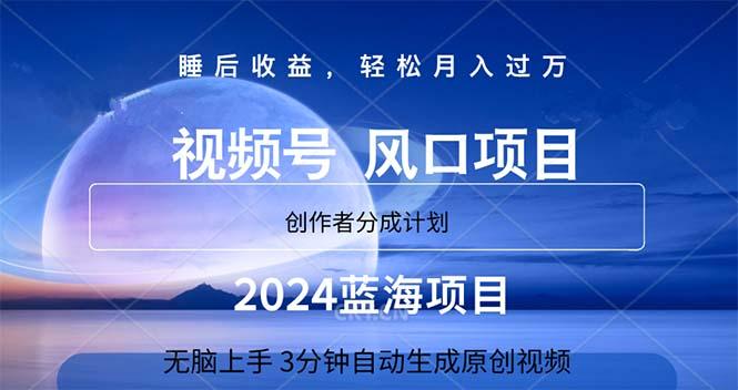 2024蓝海项目，3分钟自动生成视频，月入过万-云创网