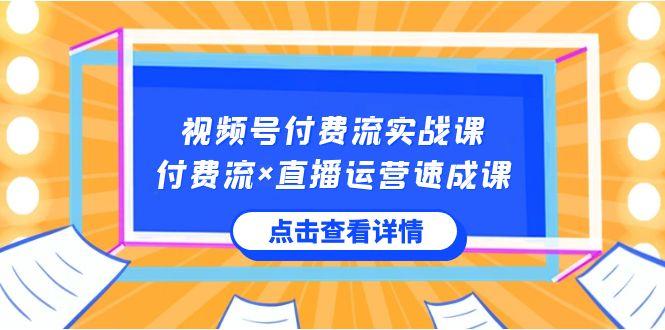 视频号付费流实战课，付费流×直播运营速成课，让你快速掌握视频号核心运营技能-云创网