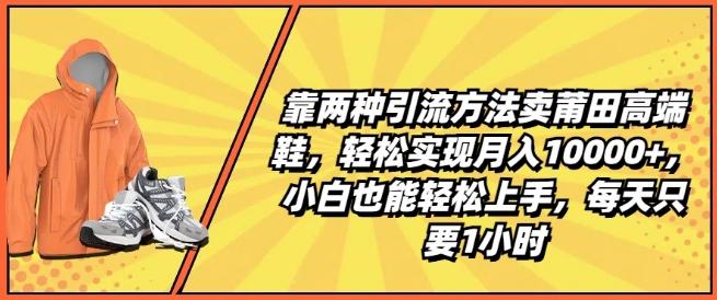 靠两种引流方法卖莆田高端鞋，轻松实现月入1W+，小白也能轻松上手，每天只要1小时【揭秘】-点子口袋网