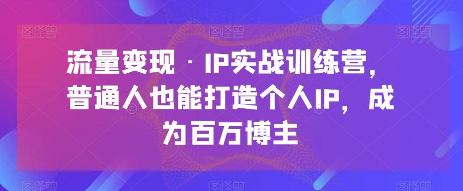 流量变现·IP实战训练营，普通人也能打造个人IP，成为百万博主-点子口袋网