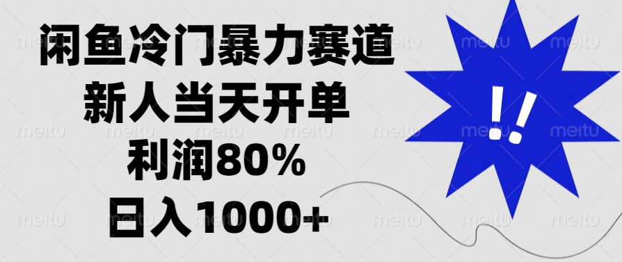 闲鱼冷门暴力赛道，新人当天开单，利润80%，日入1000+-点子口袋网
