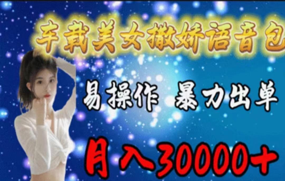 车载美女撒娇语音包，执行就出单，月入3000＋，小白看完课程就能马上实操-点子口袋网