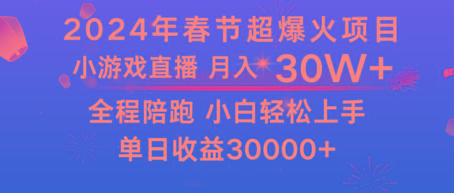 龙年2024过年期间，最爆火的项目 抓住机会 普通小白如何逆袭一个月收益30W+-点子口袋网