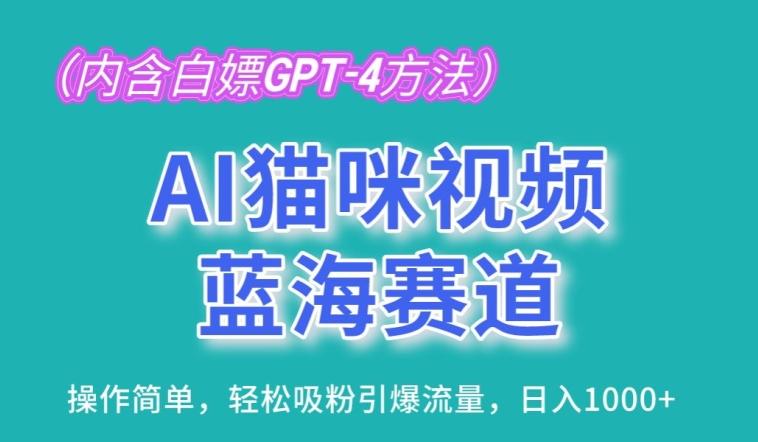 AI猫咪视频蓝海赛道，操作简单，轻松吸粉引爆流量，日入1K【揭秘】-点子口袋网