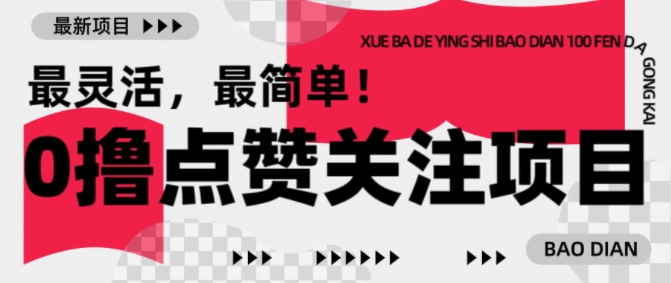 【0撸】最新点赞关注小项目，1毛起赚，1块起提-点子口袋网