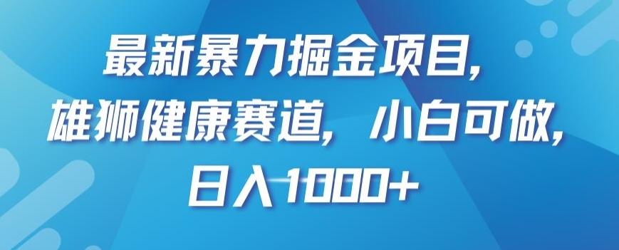 最新暴力掘金项目，雄狮健康赛道，小白可做，日入1000+【揭秘】-点子口袋网