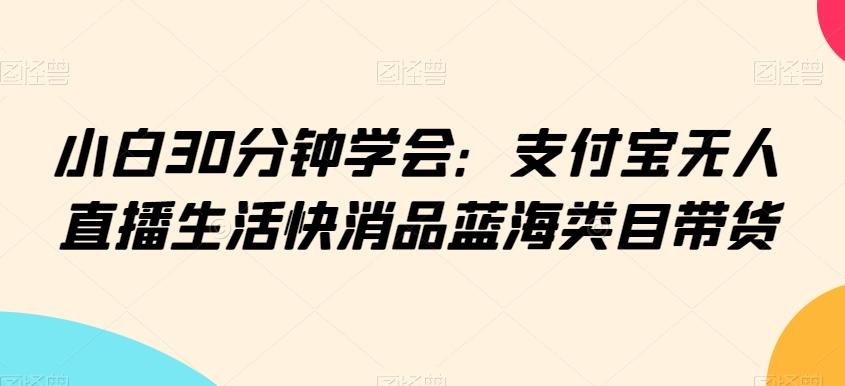 小白30分钟学会：支付宝无人直播生活快消品蓝海类目带货【揭秘】-点子口袋网