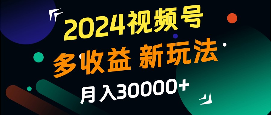 2024视频号多收益的新玩法，月入3w+，新手小白都能简单上手！-点子口袋网