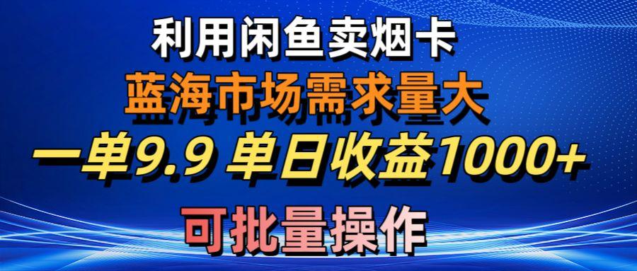 利用咸鱼卖烟卡，蓝海市场需求量大，一单9.9单日收益1000+，可批量操作-点子口袋网