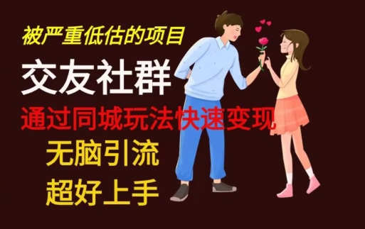 【无脑引流】同城搭子交友社群玩法教学-点子口袋网