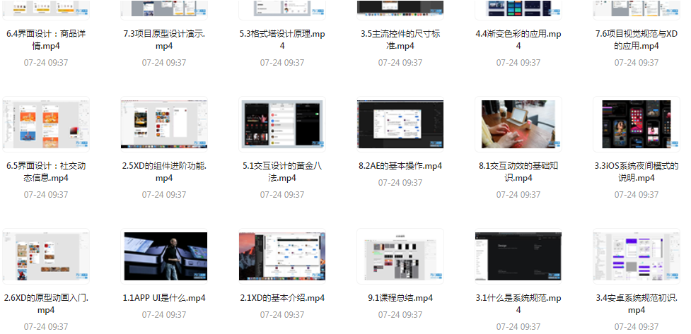 UI设计师入门指南全套课程 从入门到精通（视频课程+课件）-云创网