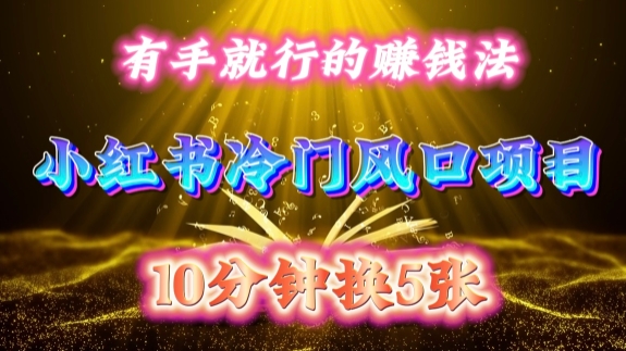 每天 10 分钟，小红书冷门风口项目开启，有手就行的搬运赚钱法，小白日入500 +【揭秘】-点子口袋网