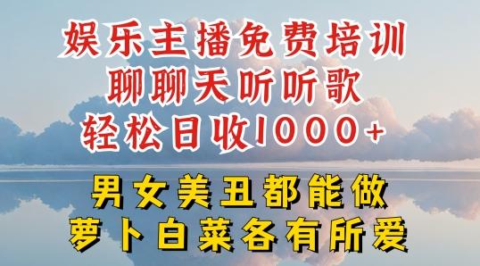 娱乐主播免费培训聊聊天听听歌轻松日收1K+，男女美丑都能做萝卜白菜各有所爱【揭秘】-点子口袋网