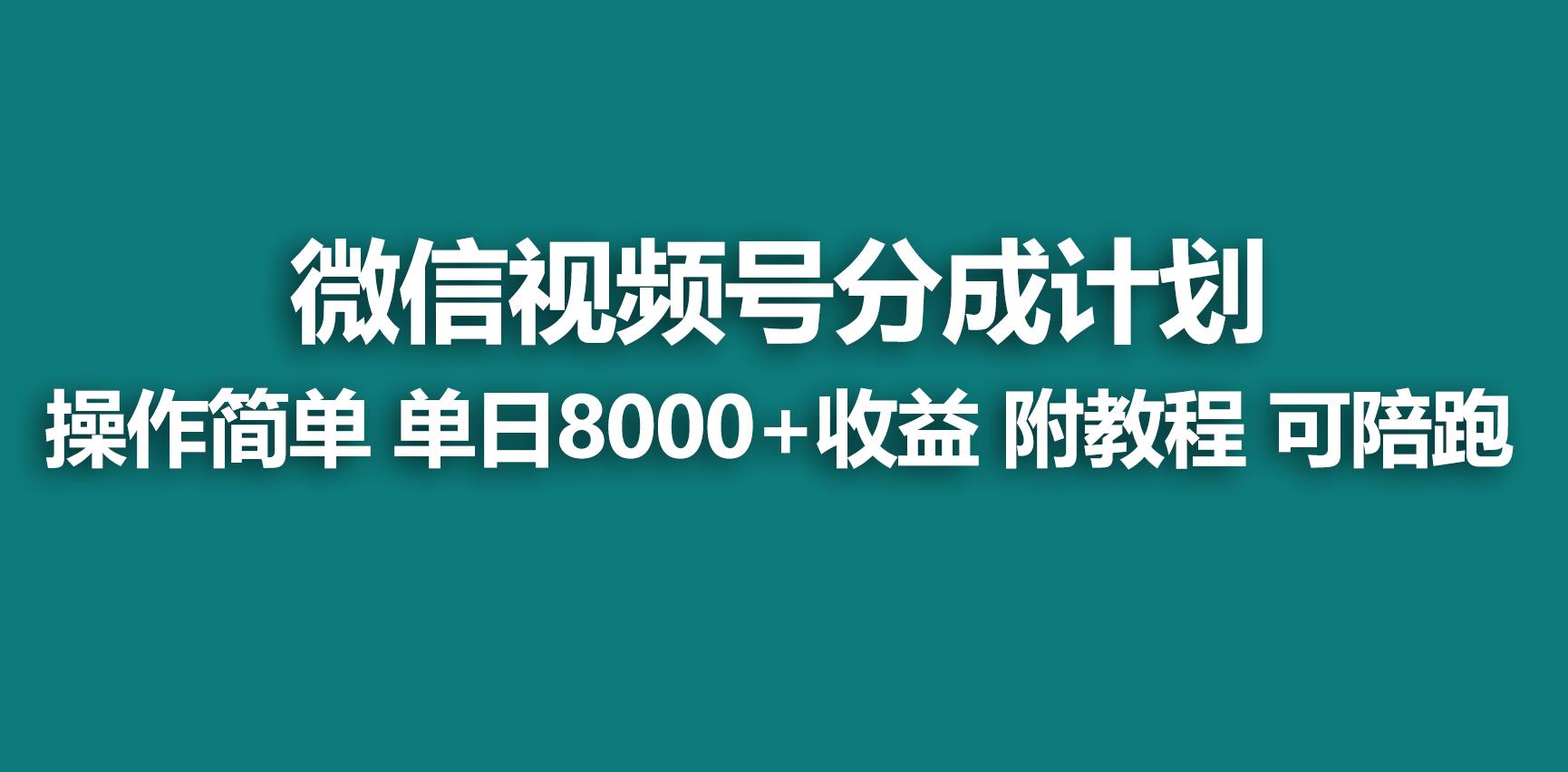 【蓝海项目】视频号分成计划，快速开通收益，单天爆单8000+，送玩法教程-点子口袋网
