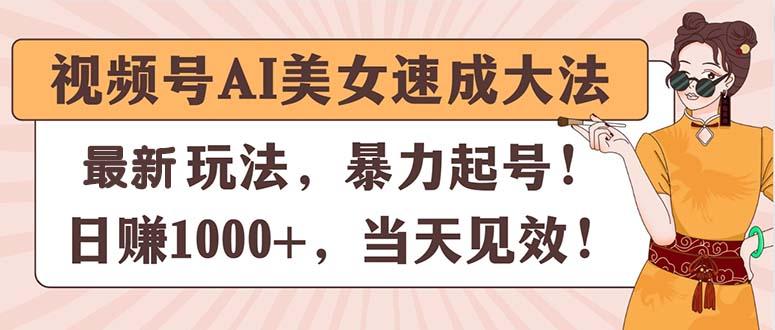视频号AI美女速成大法，暴力起号，日赚1000+，当天见效-点子口袋网
