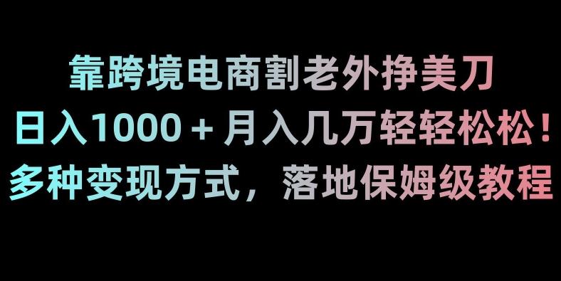 靠跨境电商割老外挣美刀，日入1000＋月入几万轻轻松松！多种变现方式，落地保姆级教程【揭秘】-点子口袋网