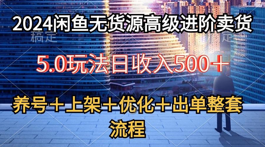 2024闲鱼无货源高级进阶卖货5.0，养号＋选品＋上架＋优化＋出单整套流程-点子口袋网