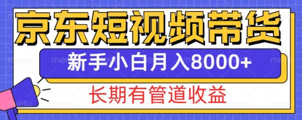 京东短视频带货新玩法，长期管道收益，新手也能月入8000+-点子口袋网