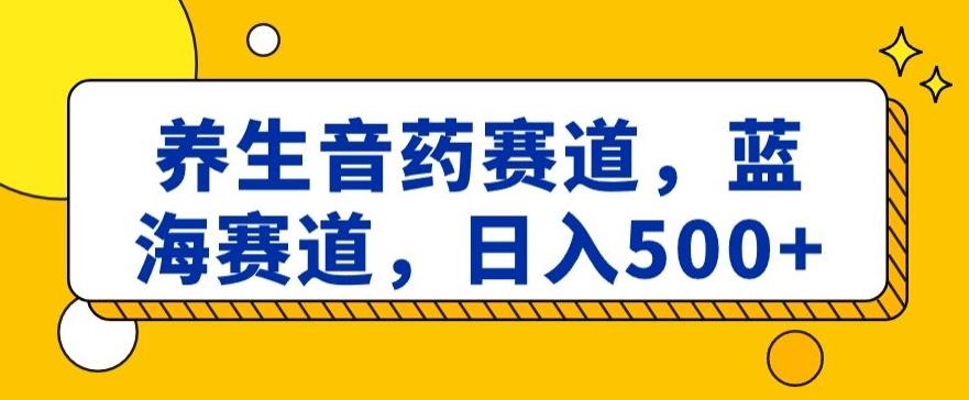 养生音药赛道，蓝海赛道，日入500+【揭秘】-点子口袋网
