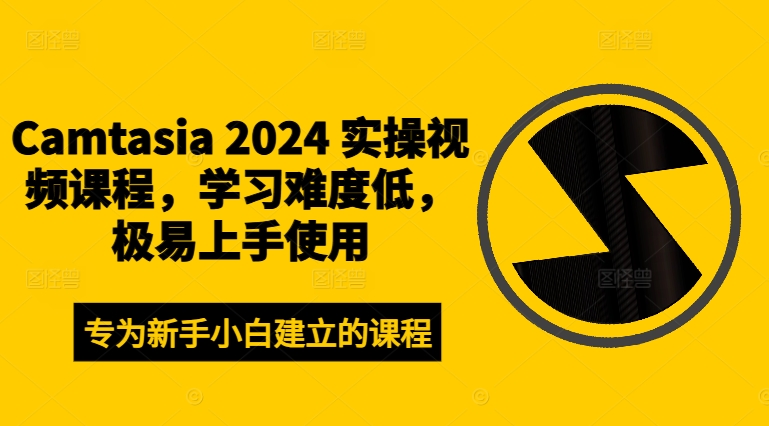 Camtasia 2024 实操视频课程，学习难度低，极易上手使用-点子口袋网