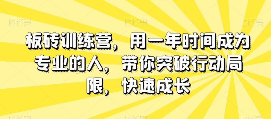 板砖训练营，用一年时间成为专业的人，带你突破行动局限，快速成长-云创网
