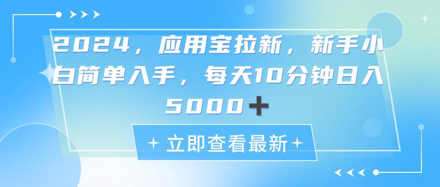 2024应用宝拉新，真正的蓝海项目，每天动动手指，日入5000+-点子口袋网