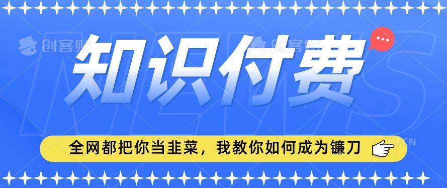 2024最新知识付费项目，小白也能轻松入局，全网都在教你做项目，我教你做镰刀【揭秘】-点子口袋网