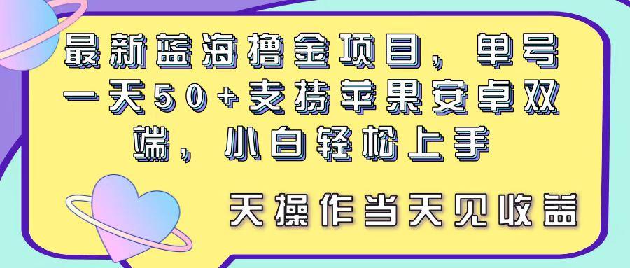最新蓝海撸金项目，单号一天50+， 支持苹果安卓双端，小白轻松上手 当...-点子口袋网