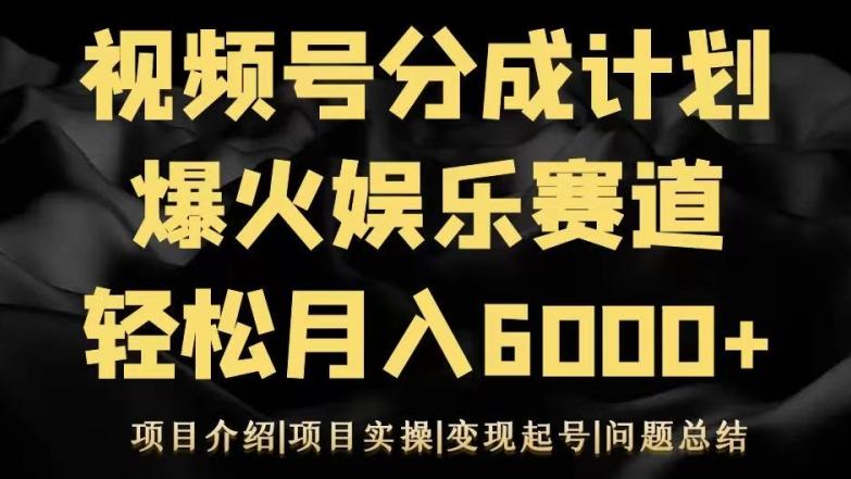 视频号创作分成计划之娱乐赛道轻松日入500+-点子口袋网