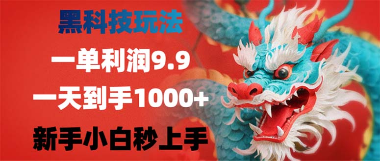 黑科技玩法，一单利润9.9,一天到手1000+，新手小白秒上手-点子口袋网
