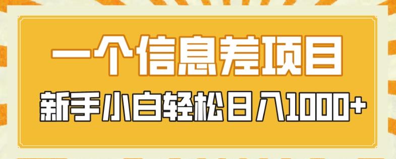 一个信息差项目，每天仅需半小时，新手小白轻松日入1000+-点子口袋网