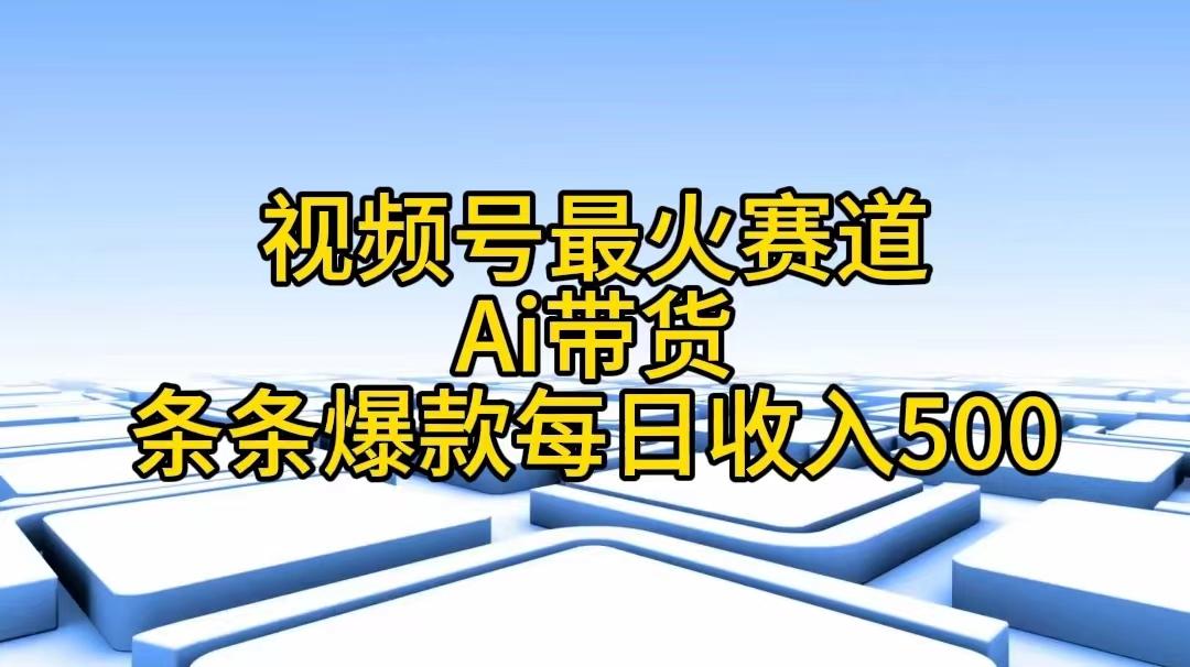 视频号最火赛道——Ai带货条条爆款每日收入500-点子口袋网