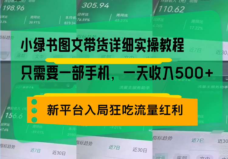 小绿书图文带货详细实操教程，只需要一部手机，一天收入500+，轻松变现-点子口袋网
