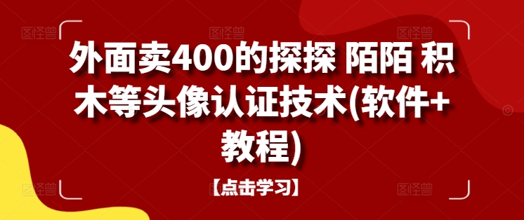 外面卖400的探探 陌陌 积木等头像认证技术(软件+教程)-点子口袋网