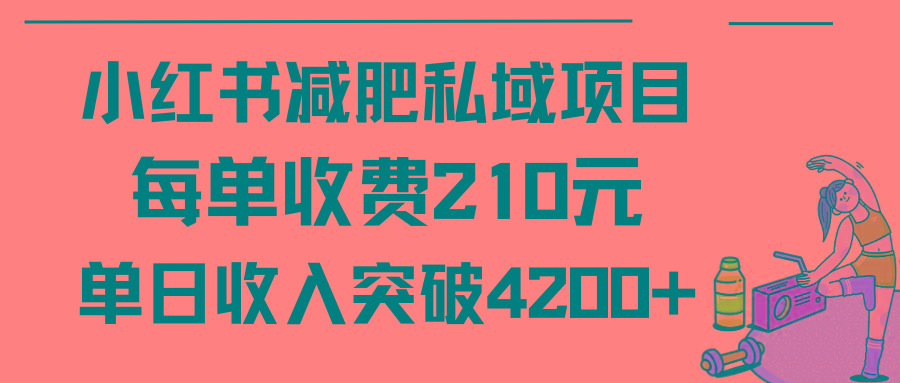 (9466期)小红书减肥私域项目每单收费210元单日成交20单，最高日入4200+-云创网