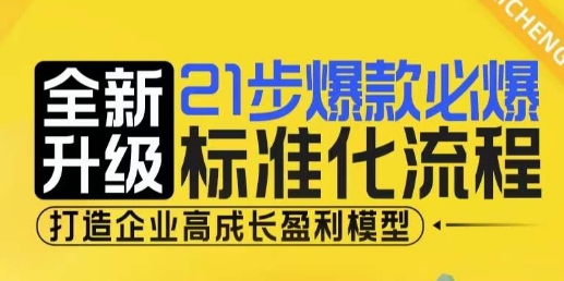 21步爆款必爆标准化流程，全新升级，打造企业高成长盈利模型-点子口袋网