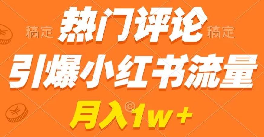 热门评论引爆小红书流量，作品制作简单，商单接到手软【揭秘】-点子口袋网
