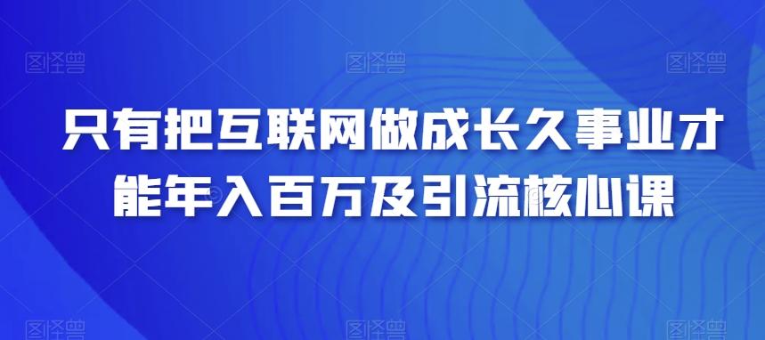 只有把互联网做成长久事业才能年入百万及引流核心课-点子口袋网