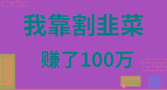 我靠割韭菜赚了 100 万-点子口袋网