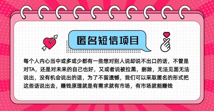 冷门小众赚钱项目，匿名短信，玩转信息差，月入五位数【揭秘】-点子口袋网