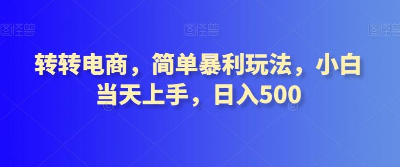 转转电商，简单暴利玩法，小白当天上手，日入500-点子口袋网