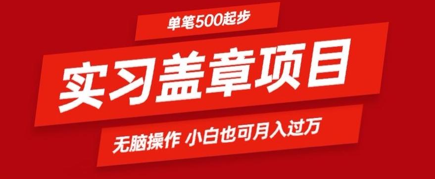 实习代盖章项目一单500起普通人可落地项目小白也可轻易上手-点子口袋网