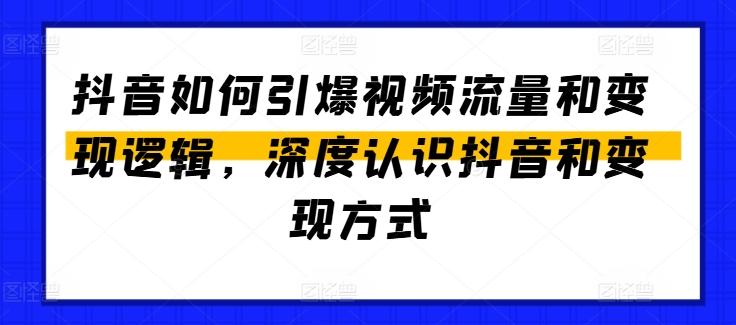 抖音如何引爆视频流量和变现逻辑，深度认识抖音和变现方式-点子口袋网