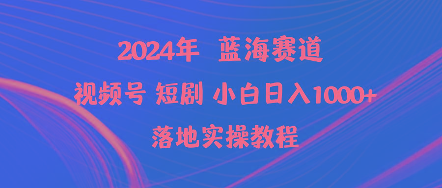 (9634期)2024年蓝海赛道视频号短剧 小白日入1000+落地实操教程-点子口袋网