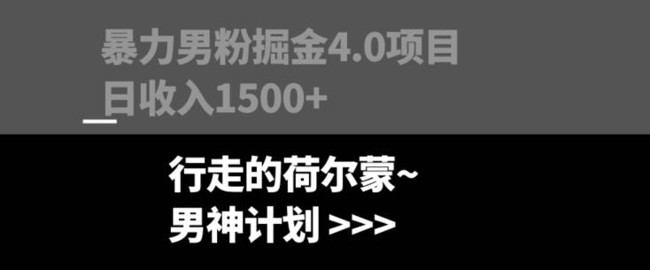 暴力男粉掘金4.0项目不违规不封号无脑复制单人操作日入1000+-点子口袋网