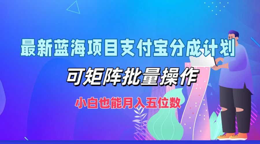 最新蓝海项目支付宝分成计划，可矩阵批量操作，小白也能月入五位数-点子口袋网