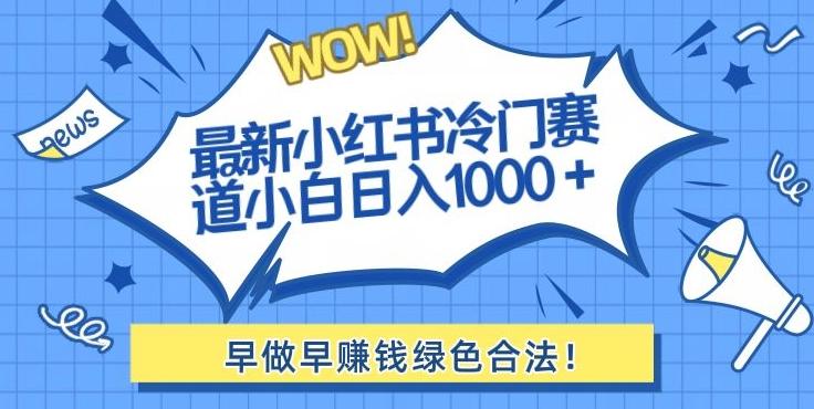 最新小红书冷门赛道日入1000+一部手机小白轻松-点子口袋网