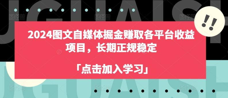 2024图文自媒体掘金赚取各平台收益项目，长期正规稳定-点子口袋网